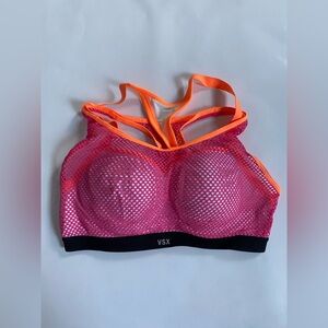 Victorias Secret Hot Pink, White, Black, & Orange VSX Sport Bra